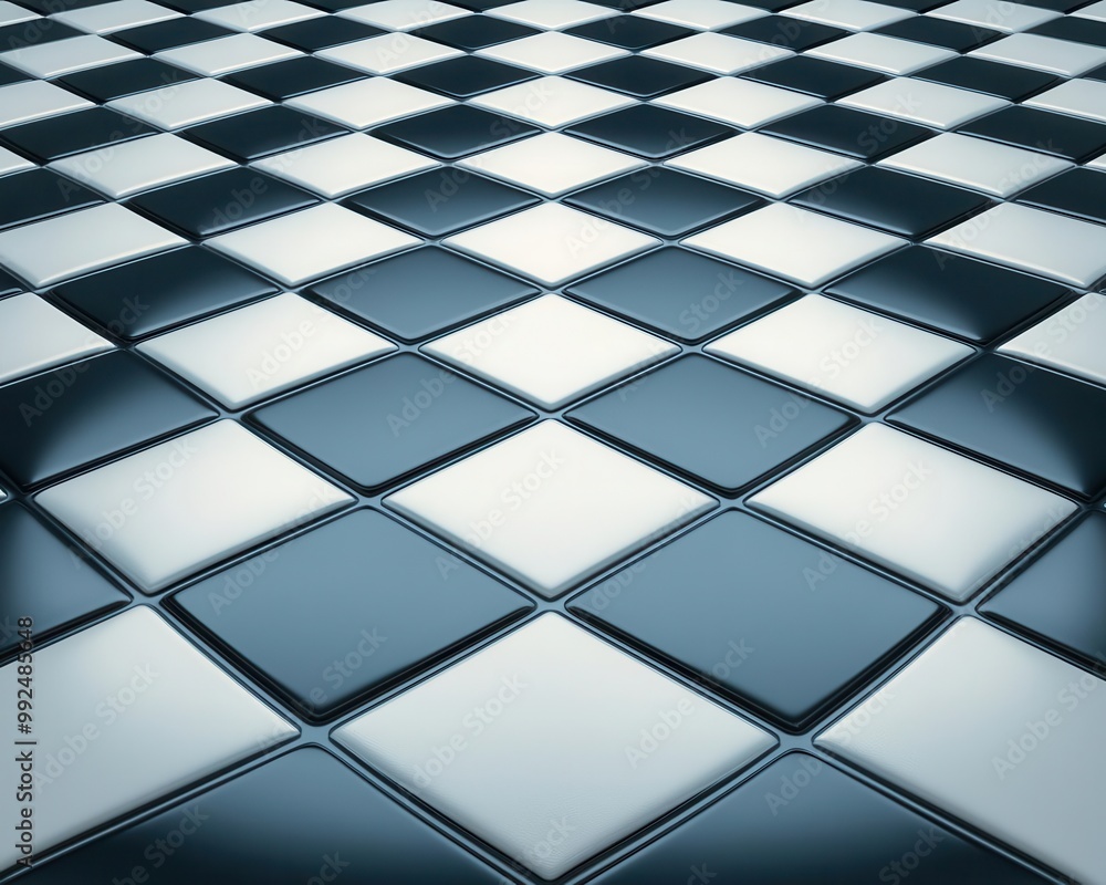 Fototapeta premium Symmetrical checkered pattern across a uniform grid, sleek and precise