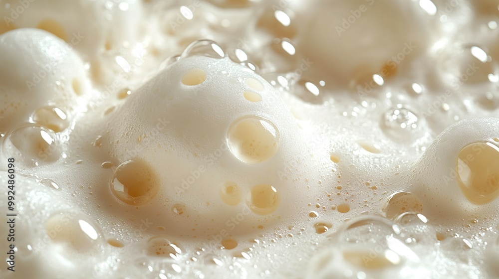 Close-up of Creamy White Foam with Bubbles Close-up of Creamy White Foam with Bubbles