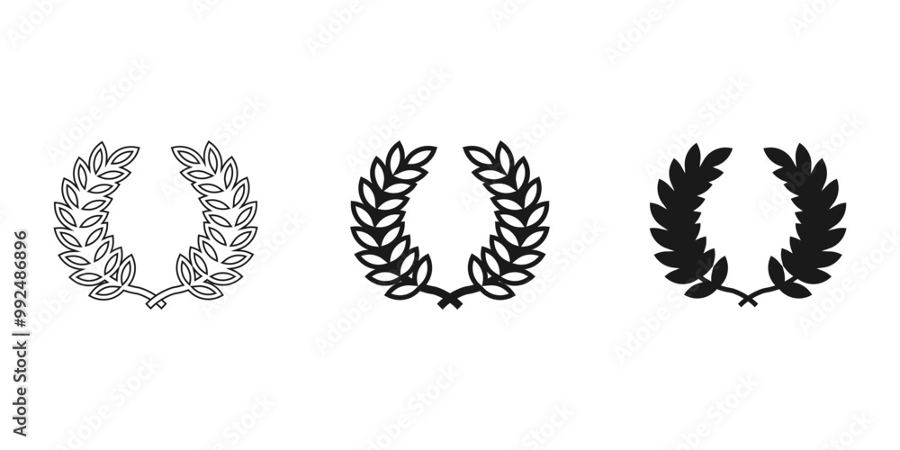 laurel logo design, editable floral decoration icon, symbol, icon, illustration laurel logo design, editable floral decoration icon, symbol, icon, illustration