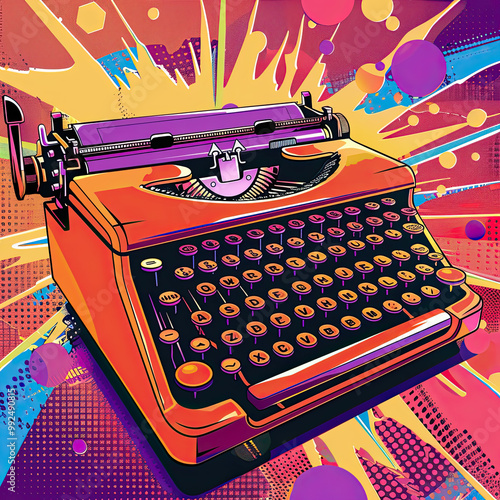 Typing in Color: A Pop-Art Vintage Typewriter