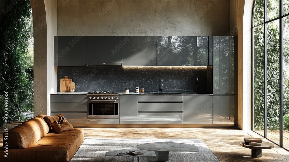 Modern kitchen design with sleek cabinetry and natural light. Modern kitchen design with sleek cabinetry and natural light.