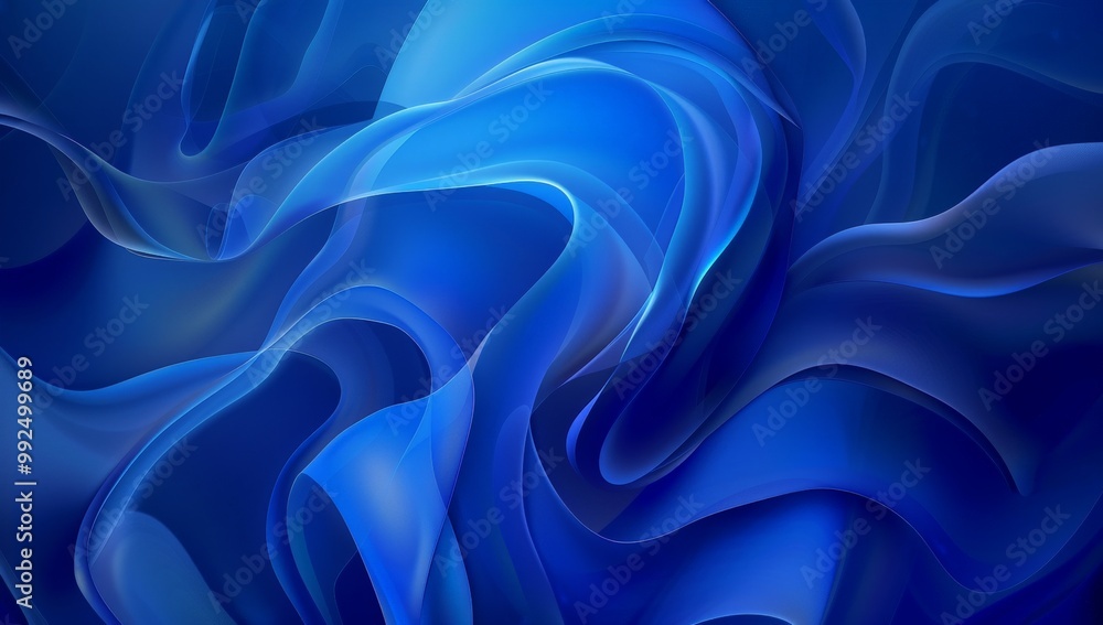 Obraz premium Abstract Blue Swirls A Digital Art Creation