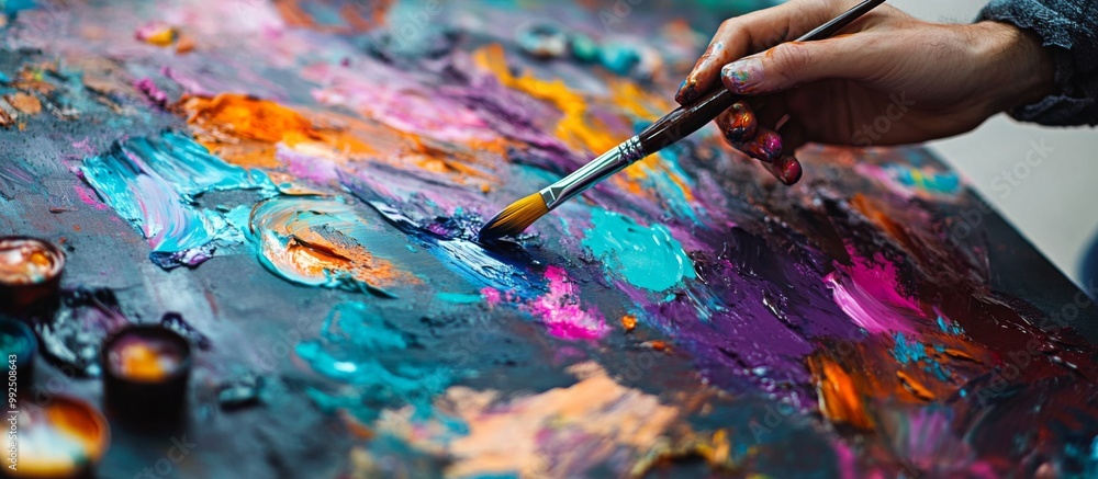 An illustration of the creative process in art therapy. An illustration of the creative process in art therapy.