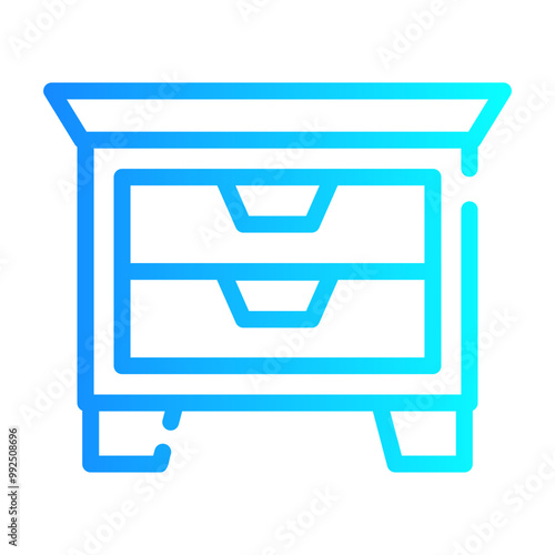 chest of drawer Line Gradient Icon