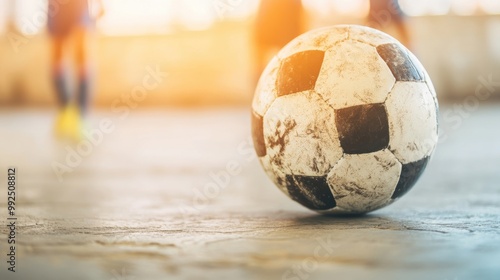 Players are intensely engaged in an indoor soccer game, demonstrating skill and teamwork while competing on the field