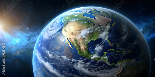 Planet earth seen from space , space, earth, planet, globe, view, satellite, orbit, universe, galaxy, world, aerial