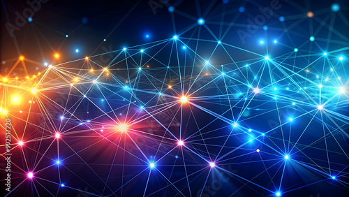 Wallpaper Mural Futuristic abstract background with glowing lines representing a network connection , technology, futuristic Torontodigital.ca