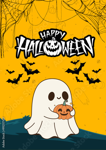 Halloween poster design vector with eps format.