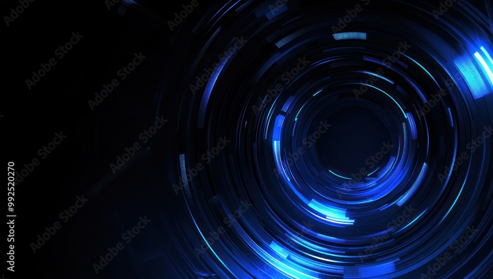 Abstract Blue Light Circles Abstract Blue Light Circles