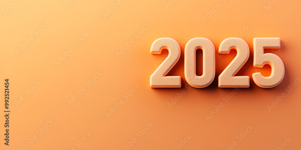 image features year 2025 prominently displayed against warm orange background, symbolizing optimism and new beginnings image features year 2025 prominently displayed against warm orange background, symbolizing optimism and new beginnings