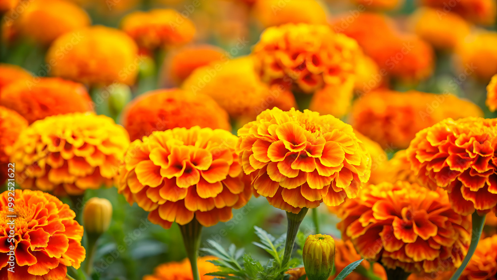 Bright and colorful marigold flower heads creating a vibrant background, marigold, flower, heads, orange, yellow, colorful Bright and colorful marigold flower heads creating a vibrant background, marigold, flower, heads, orange, yellow, colorful