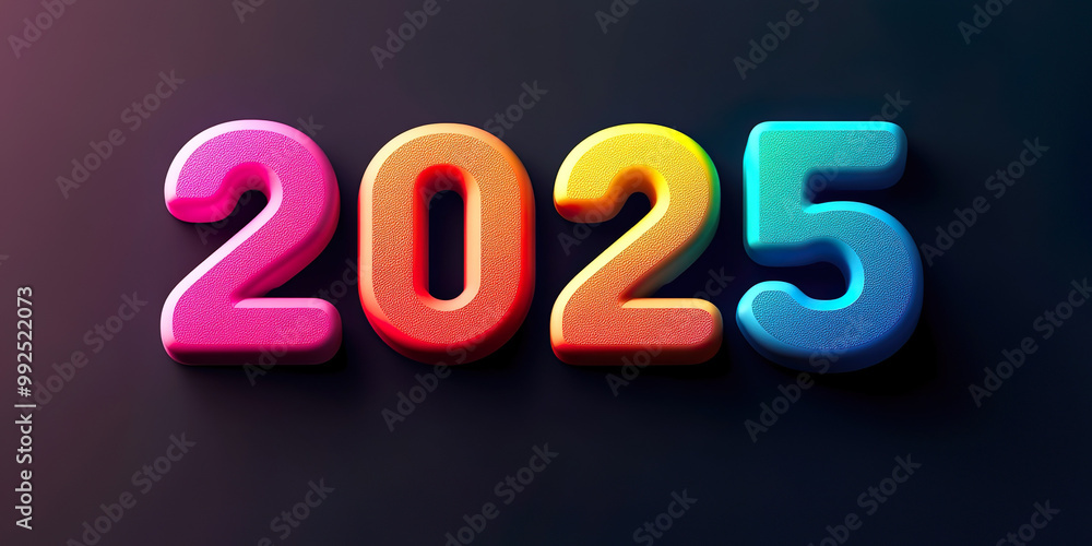 Colorful 3D numbers 2025 on dark background, symbolizing upcoming year with vibrant hues and playful design, evoking excitement and anticipation for new beginnings Colorful 3D numbers 2025 on dark background, symbolizing upcoming year with vibrant hues and playful design, evoking excitement and anticipation for new beginnings