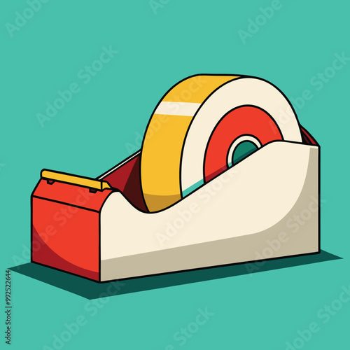 Tape Cutter or Tape Dispenser Icon Vector Illustration.