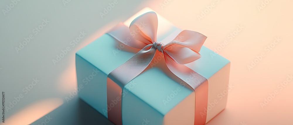 A beautifully wrapped gift box with a delicate ribbon, perfect for celebrations or special occasions. A beautifully wrapped gift box with a delicate ribbon, perfect for celebrations or special occasions.