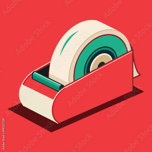 Tape Cutter or Tape Dispenser Icon Vector Illustration.