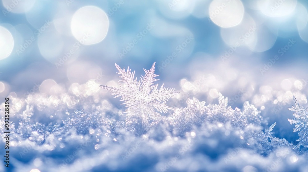 Winter Wonderland: A Close-up of a Delicate Snowflake Winter Wonderland: A Close-up of a Delicate Snowflake