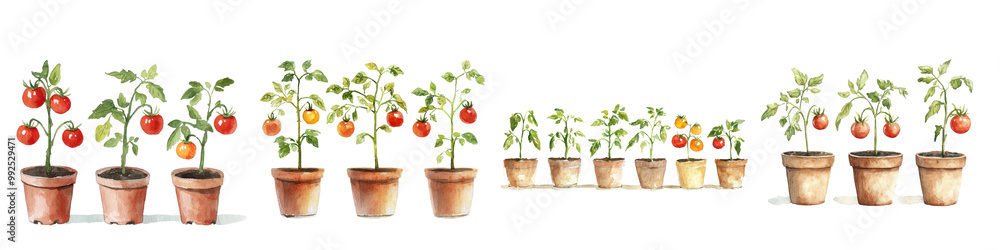 Thriving Vegetable Garden with Variety of Potted Tomato Pepper and Herb Plants in Outdoor Setting for Sustainable Farming and Gardening Thriving Vegetable Garden with Variety of Potted Tomato Pepper and Herb Plants in Outdoor Setting for Sustainable Farming and Gardening