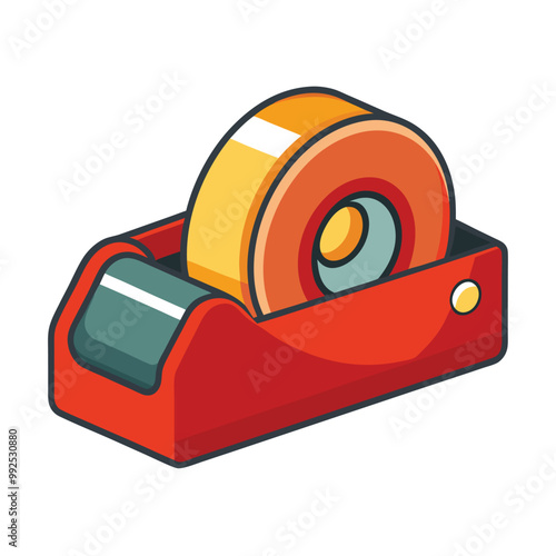 Tape Cutter or Tape Dispenser Icon Vector Illustration.