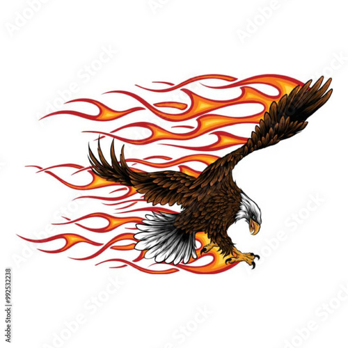 Premium Vector | Black Falcon A Vector Logo Design. Bald eagle with  flag color vector image. Vintage hand drawn of eagle and snake battle vector image.