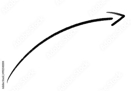 Hand drawn black arrow direction on a transparent background. Arrow icon illustration vector for your website design. Arrow indicated the direction symbol. Curved arrow sign.