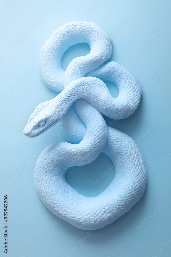 Fototapeta premium 青い蛇のイラスト