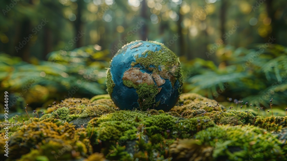 Sustainable Earth: Green Globe in Forest Moss - Ecology and Environmentalism in Europe, Africa, and Arabia for a New Year Sustainable Earth: Green Globe in Forest Moss - Ecology and Environmentalism in Europe, Africa, and Arabia for a New Year