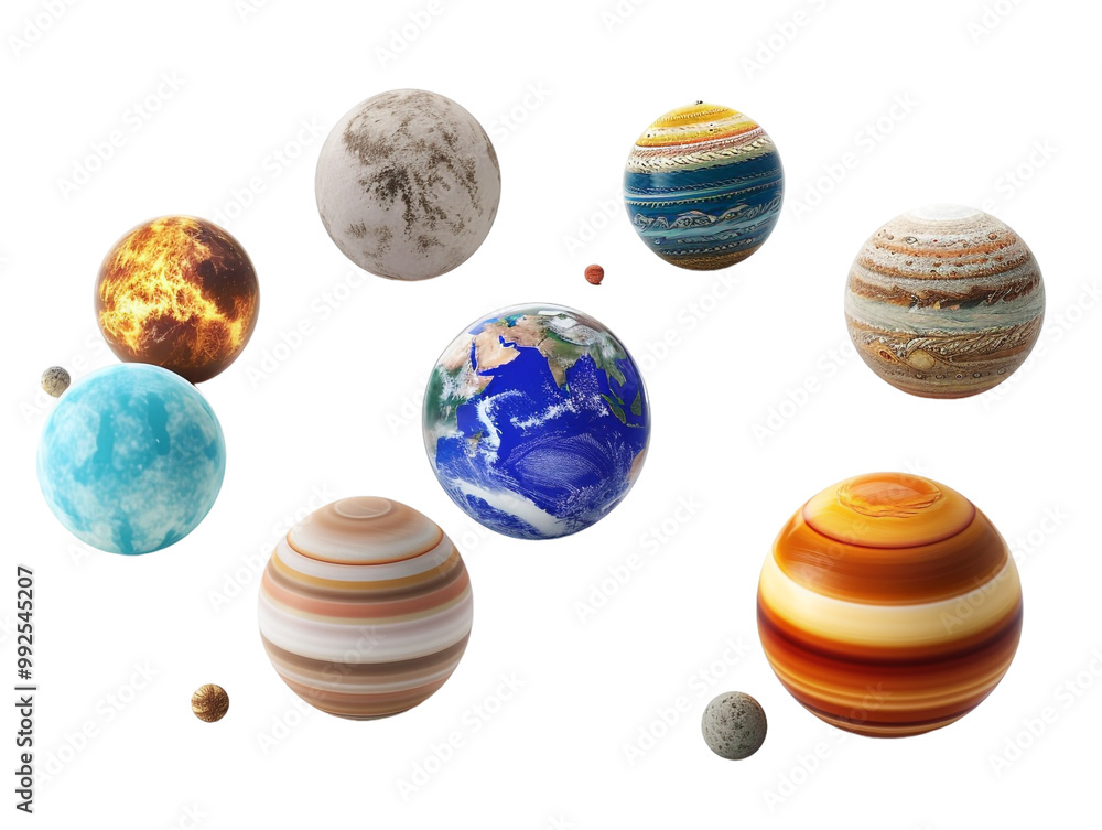 set of planets from the solar system, isolated against a transparent background set of planets from the solar system, isolated against a transparent background