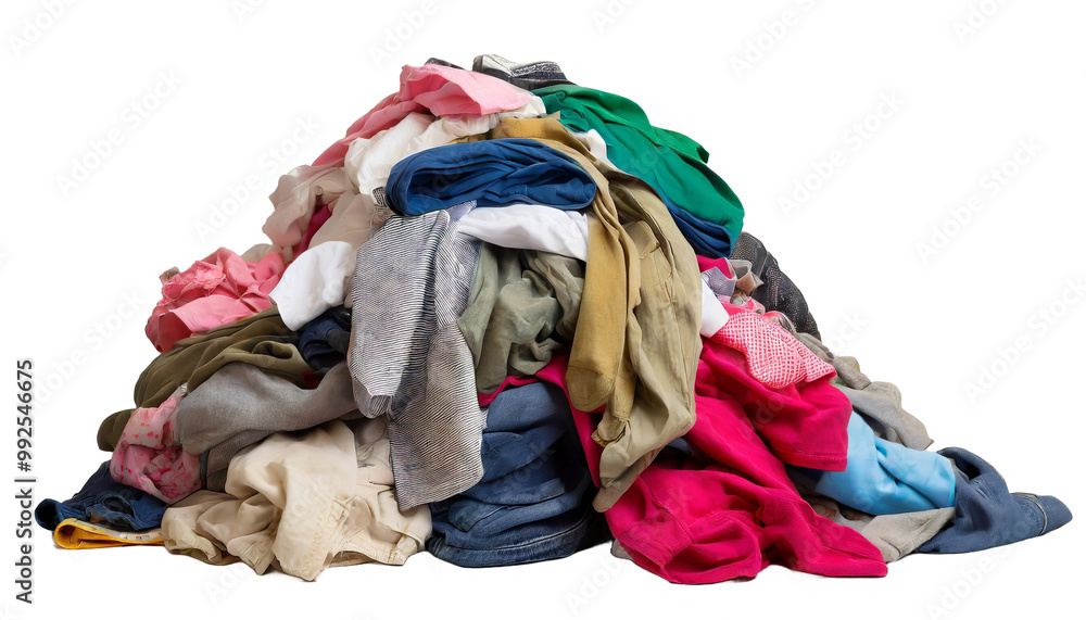 PNG pile of clothes isolated transparency background. Generative AI PNG pile of clothes isolated transparency background. Generative AI