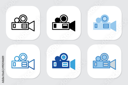 video camera icons with various design styles