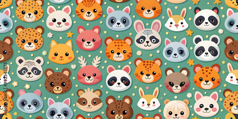 Seamless pattern of cute animal masks , animal, masks, seamless, pattern, cute, kids, zoo, cartoon, wildlife, playful Seamless pattern of cute animal masks , animal, masks, seamless, pattern, cute, kids, zoo, cartoon, wildlife, playful