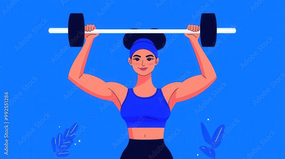 Obraz premium Micro workout coach, personalized training, flat design illustration