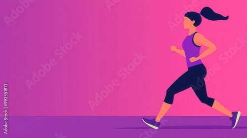 Fit in 5 minutes, fast workout, flat design illustration