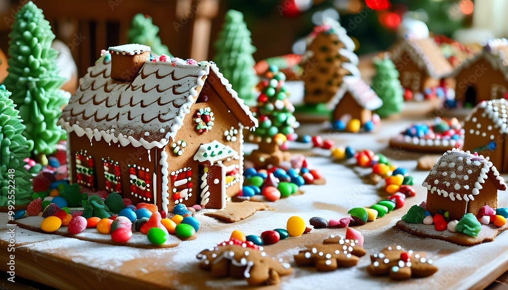 gingerbread house with christmas tree gingerbread house with christmas tree