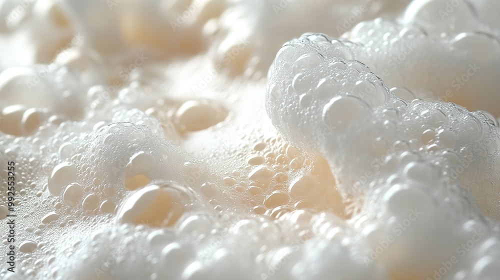 Fototapeta premium White Foam Bubbles Close Up