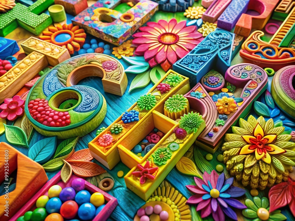 Obraz premium Creative Letters to Color for Art Therapy, Relaxation, and Stress Relief Activities for All Ages