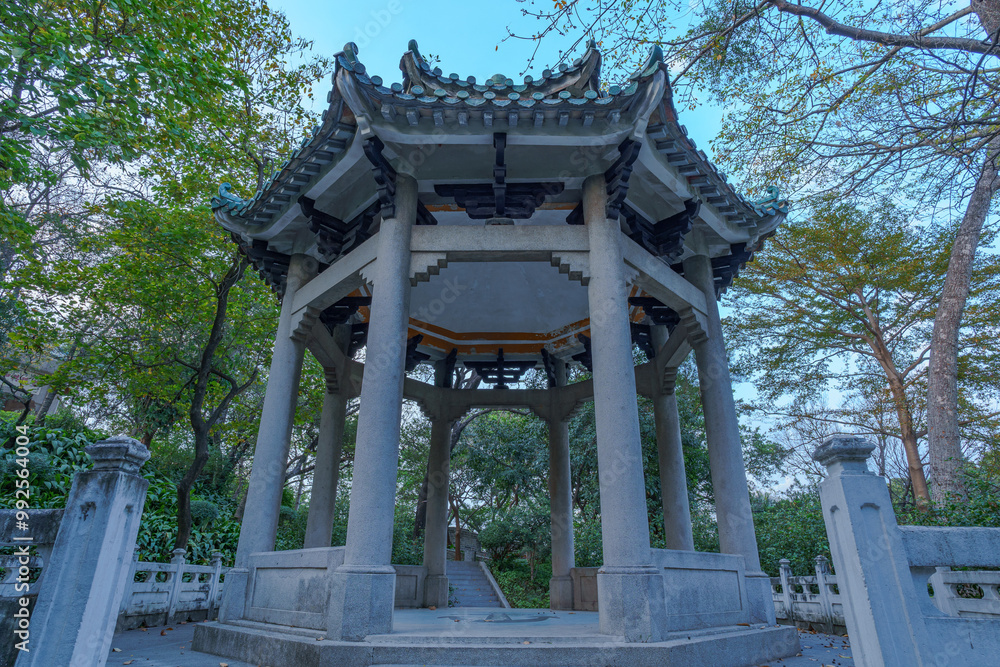 Traditional Chinese architectural pavilion in the park Traditional Chinese architectural pavilion in the park