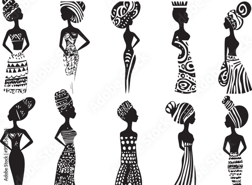 African black woman silhouette for t-shirt design