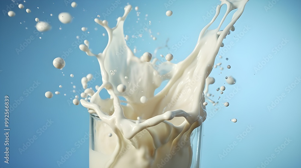 splash of milk white background Generative AI splash of milk white background Generative AI