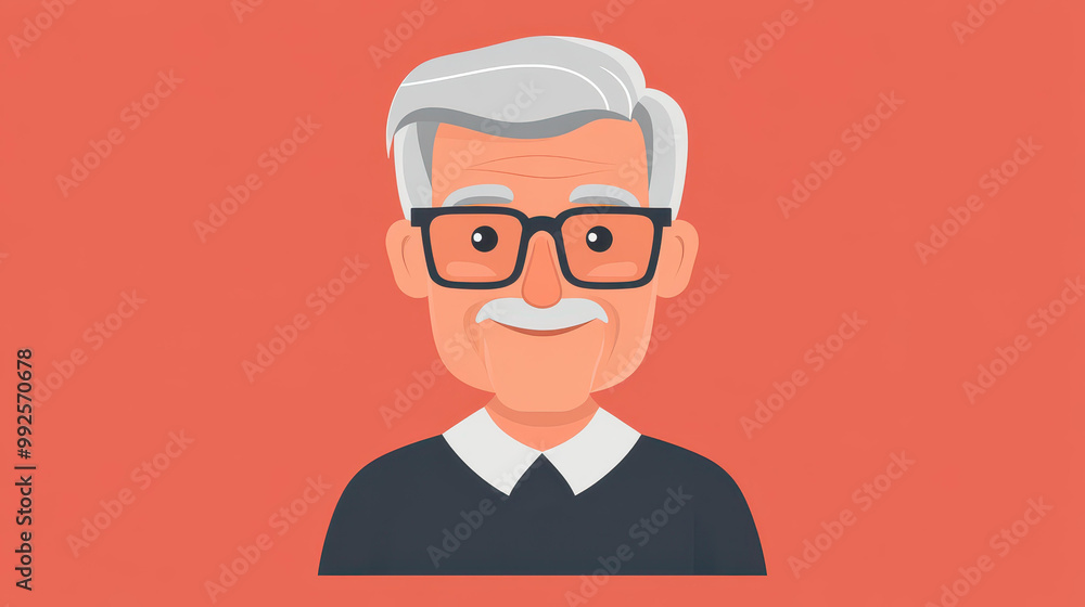 A charming dad with trendy glasses shines in this modern cartoon illustration, showcasing stylish textures and vibes. A charming dad with trendy glasses shines in this modern cartoon illustration, showcasing stylish textures and vibes.