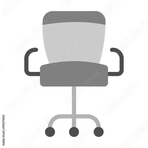 Office Chair Vector Flat Icon Design