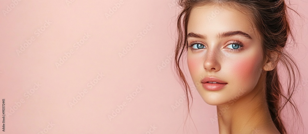 Close-up Portrait of a Woman with Blue Eyes Close-up Portrait of a Woman with Blue Eyes