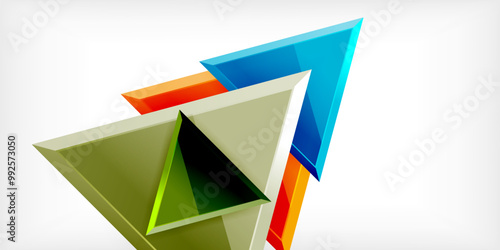 Abstract background - colorful triangles with 3d effect. Vector Illustration For Wallpaper, Banner, Background, Card, Book Illustration, landing page Free Download Abstract background - colorful triangles with 3d effect. Vector Illustration For Wallpaper, Banner, Background, Card, Book Illustration, landing page - GFXLoad