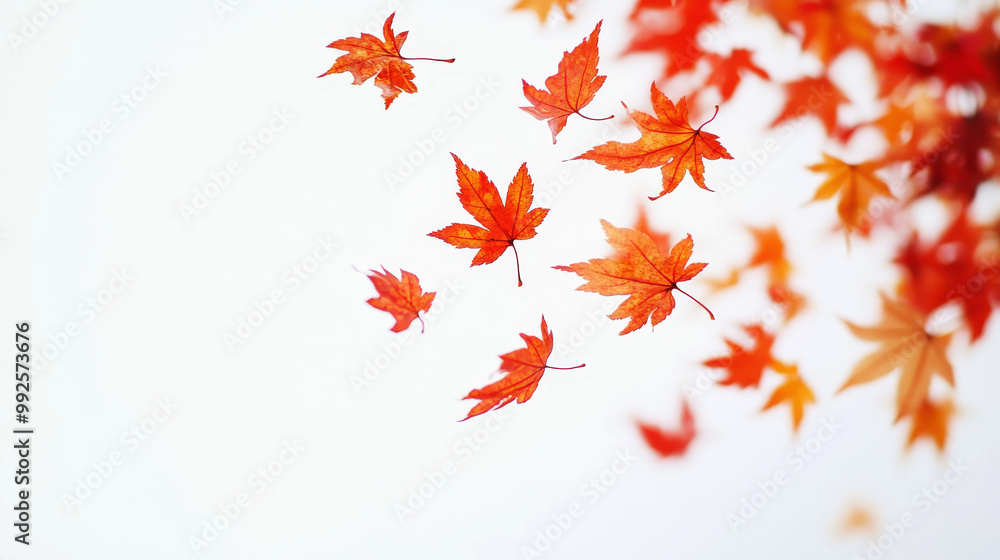 Beautiful maple leaves in autumn on isolated white background. Beautiful maple leaves in autumn on isolated white background.