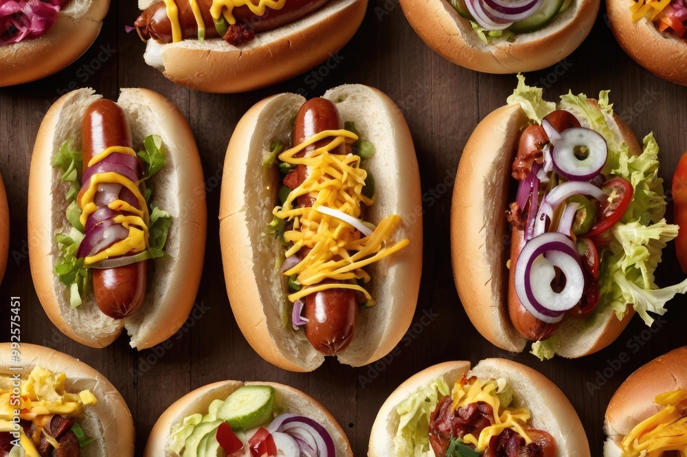 Classic Hot Dog with Mustard Drizzle Classic Hot Dog with Mustard Drizzle
