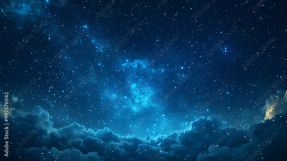 Obraz premium Enchanting Night Sky Background with Glittering Stars for Astronomical and Space-themed Concepts
