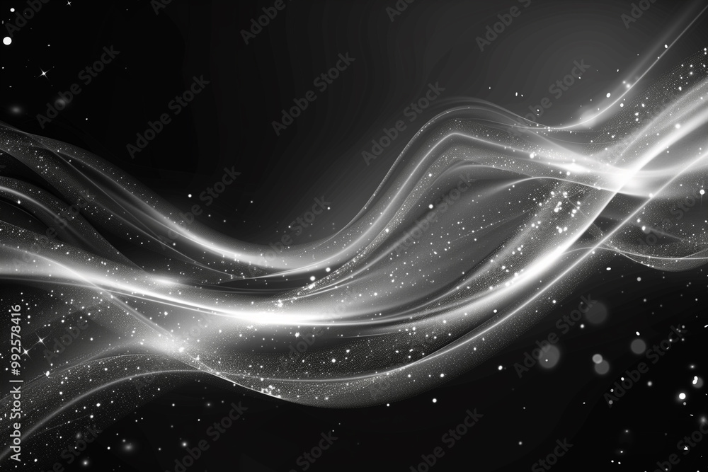 Abstract light lines motion effect with waves and sparkles on transparent background Abstract light lines motion effect with waves and sparkles on transparent background