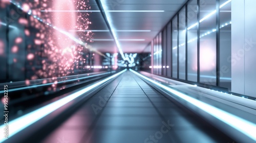 Futuristic Corridor with Neon Lights and Effects