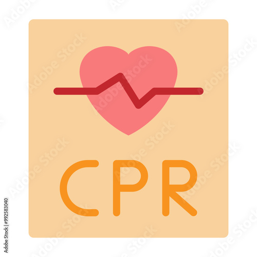 CPR (Cardiopulmonary Resuscitation) Vector Flat Icon Design