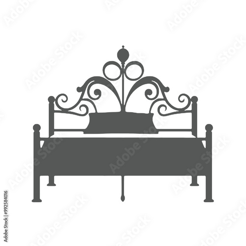 bed  silhouette vector illustration transparent background