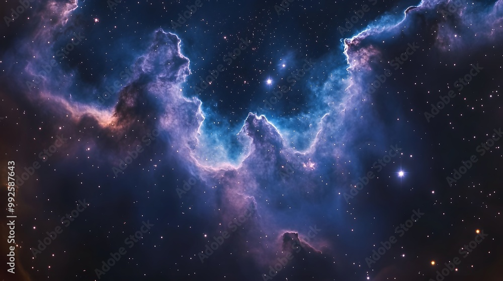 Vibrant Nebula of Blue and Purple Gases Vibrant Nebula of Blue and Purple Gases